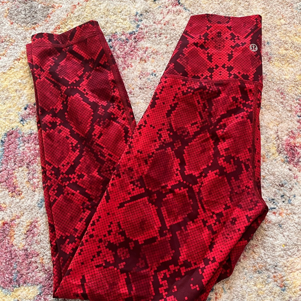 Lululemon Red Python Print Leggings. - image 1